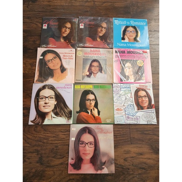Lot Of 9 Vinyl Lp ALBUMS. Nana Mouskouri. Hadjidakis.romance.roses....